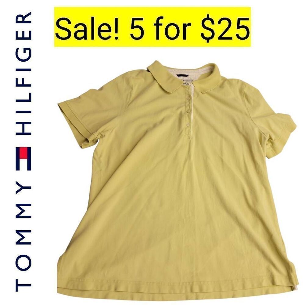 Tee Shirt Polo Style Tommy Hilfiger Yellow Green on Sale 5 for $25